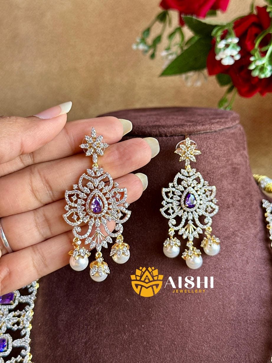 Grand Glam AD Neckpiece(Purple)-AN390 - Image 2