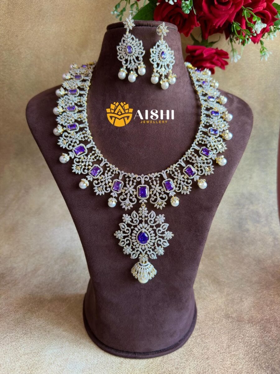 Grand Glam AD Neckpiece(Purple)-AN390