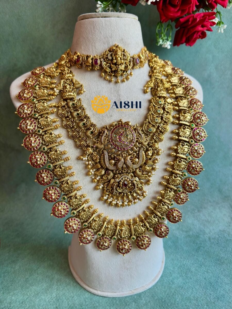Classic Nakshi Peacock Jewellery Set-BS134