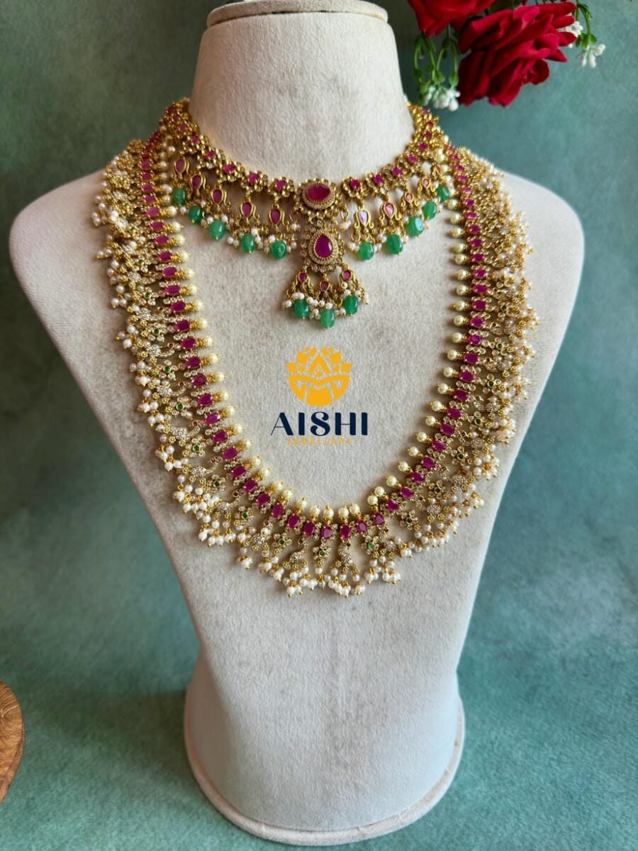 Elegant Ruby Jewellery Set-BS136