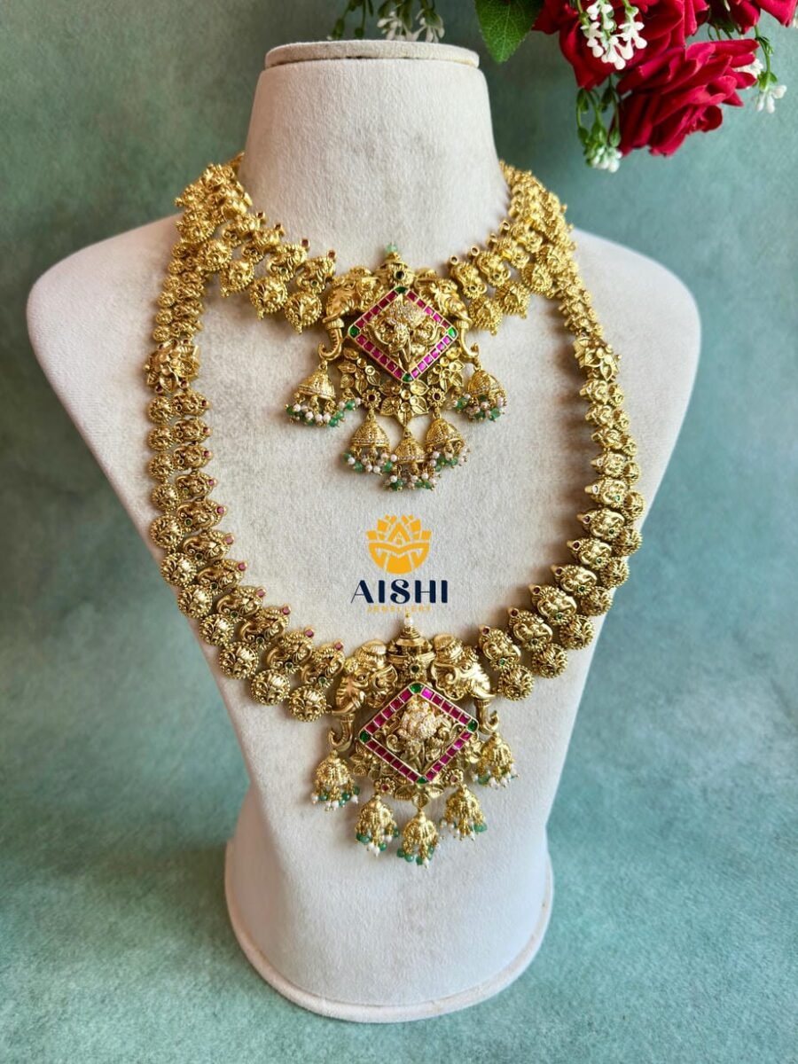 Antique Floral Jadau Jewellery Set-BS140