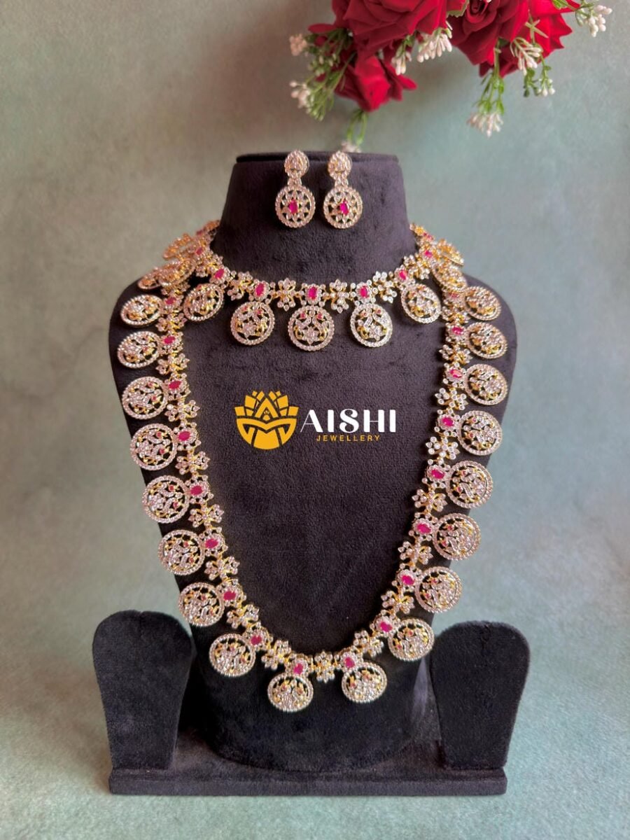 Starlit Elegance AD Ruby Jewellery Set -BS144