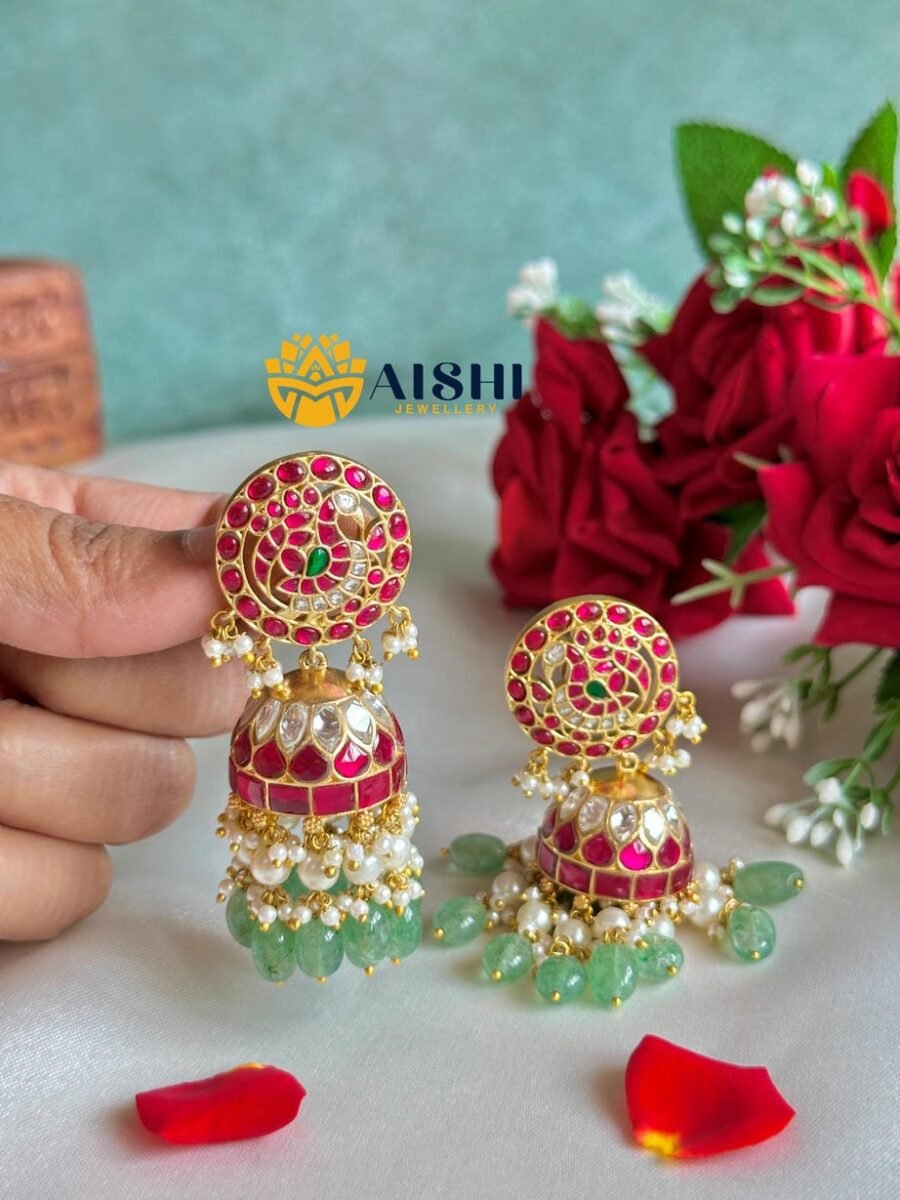 Peacock Floral Earring(Jadau)-E453