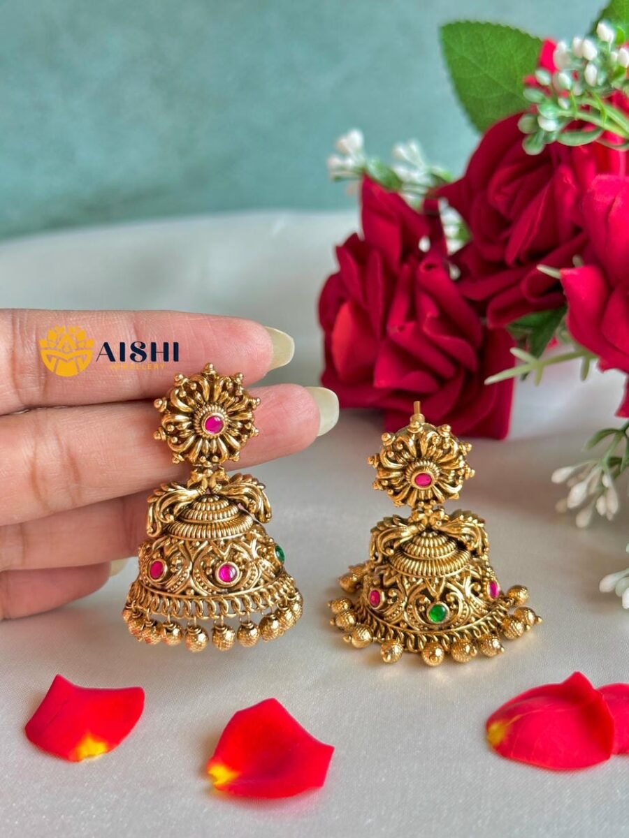 Floral Peacock Earrings-E458