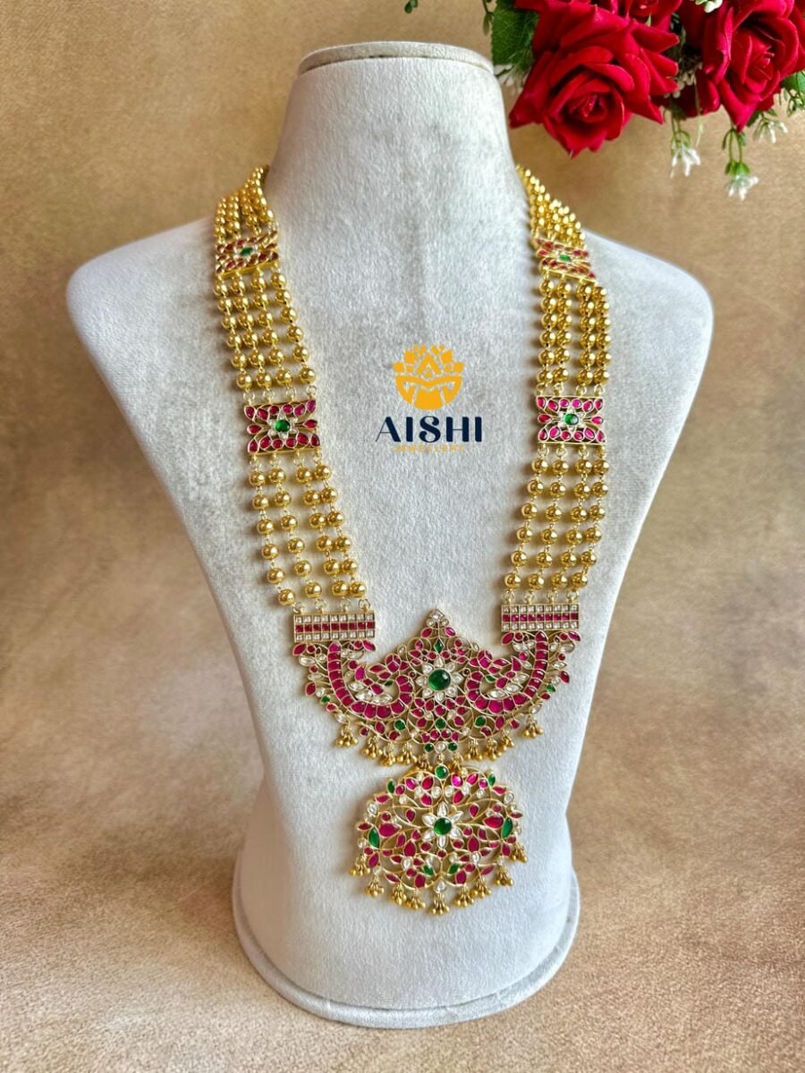 Floral Peacock Beads Haram(Jadau)-LH476