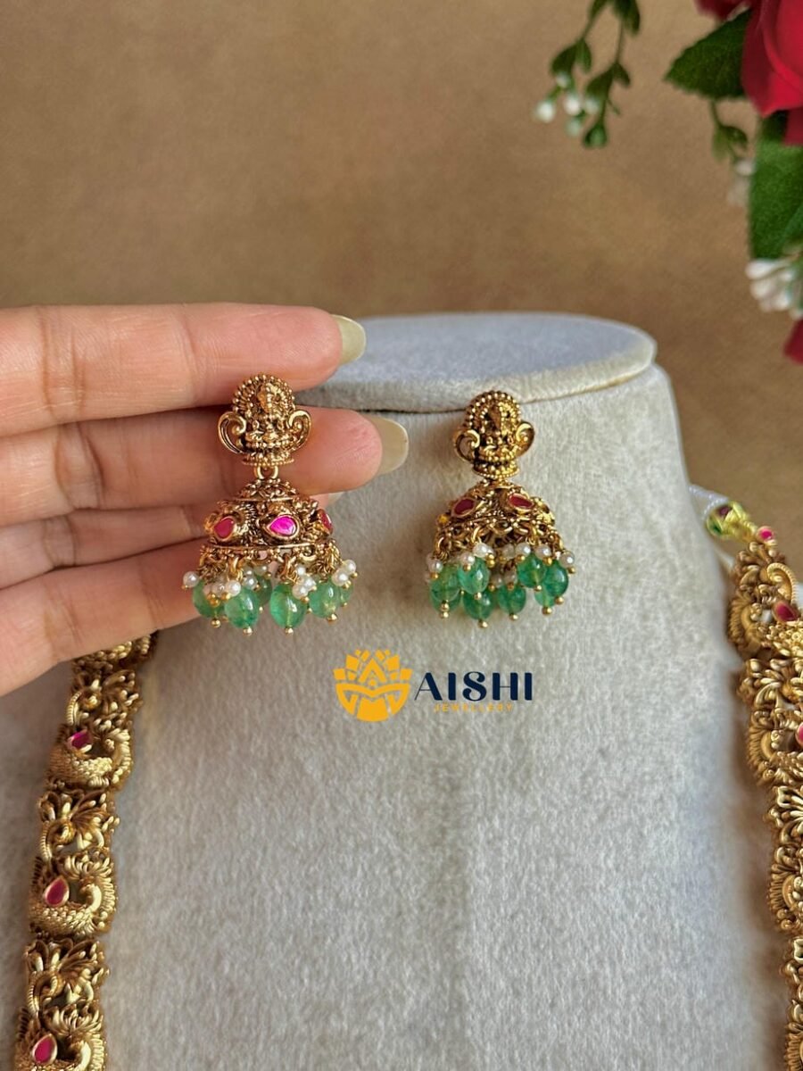 Temple Tale Grand Mint Beads Haram (Jadau)-LH480