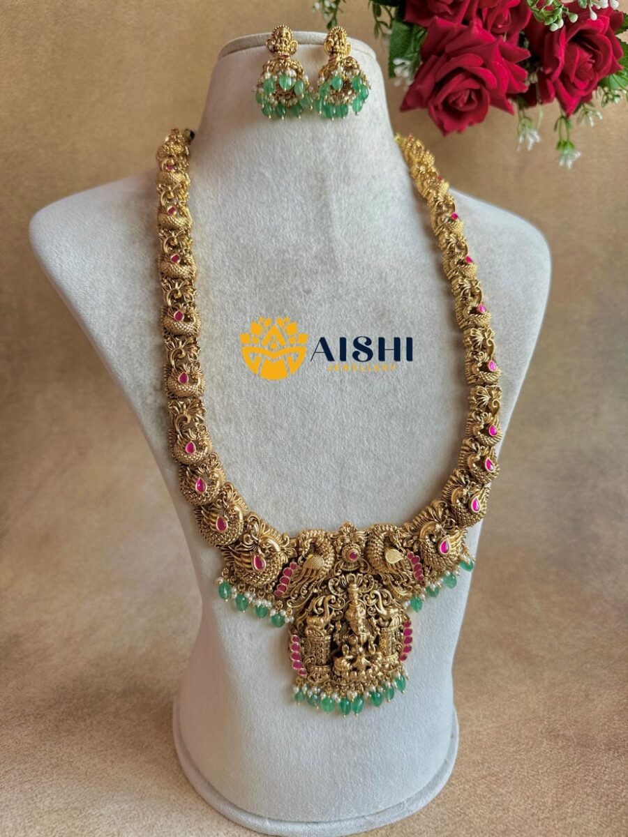 Temple Tale Grand Mint Beads Haram (Jadau)-LH480