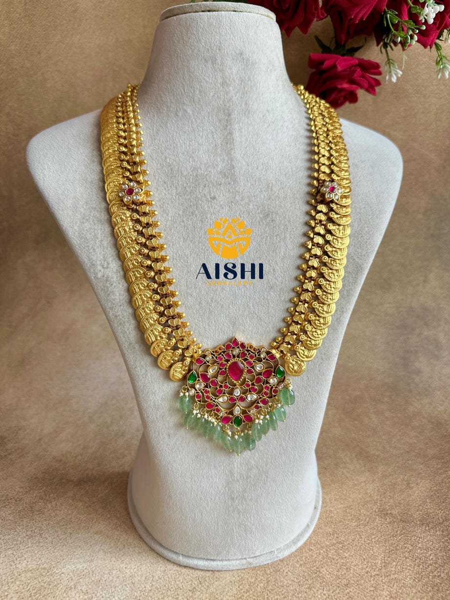 Floral Coin Nakshi Haram(Jadau)-LH486