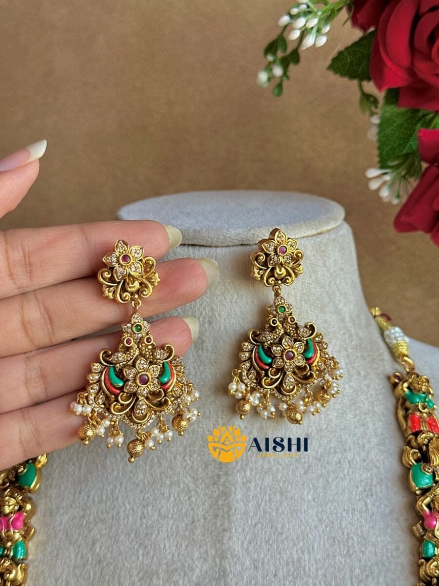 Temple Anugraha Hand-Painted Bridal Haram-LH489