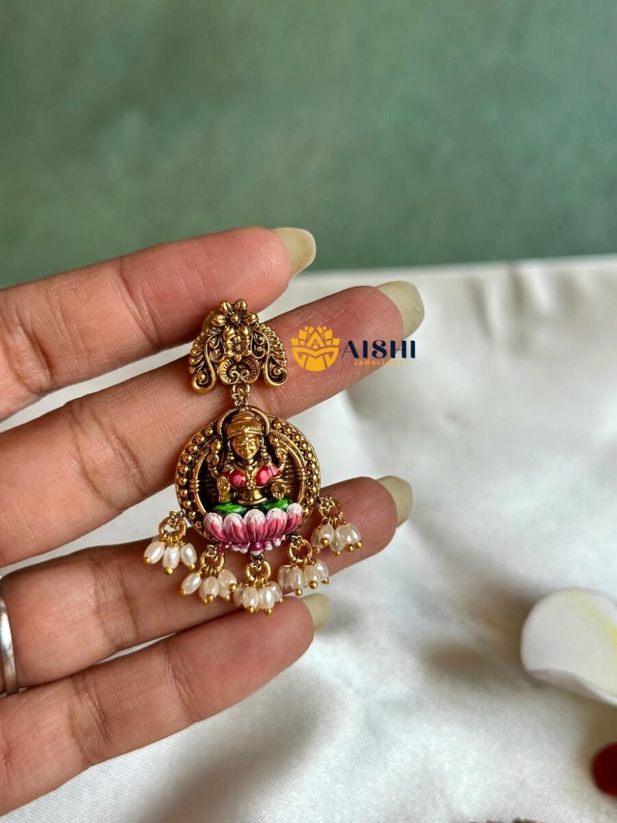 Lakshmi Blessings Hand-Painted Necklace-N835