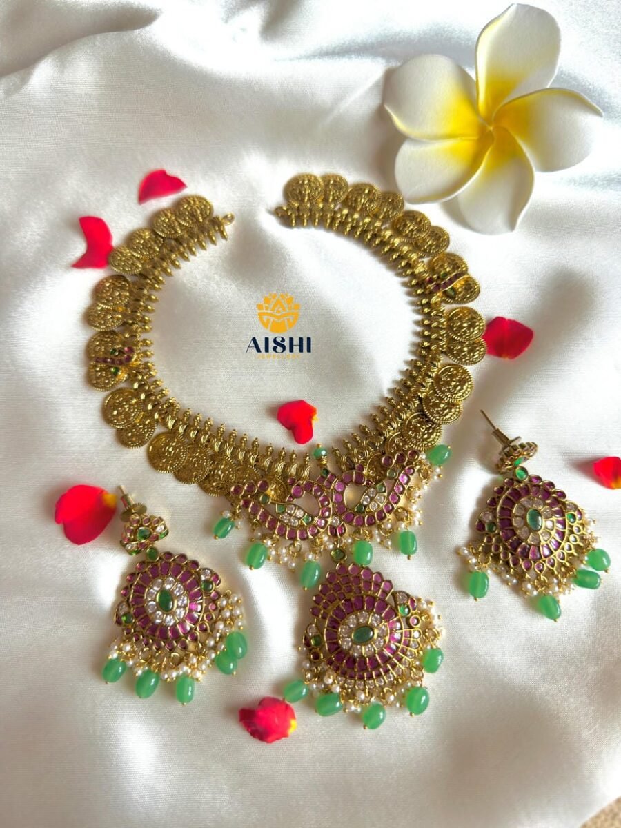 Classic Mayura Coin Necklace(Jadau)-N838