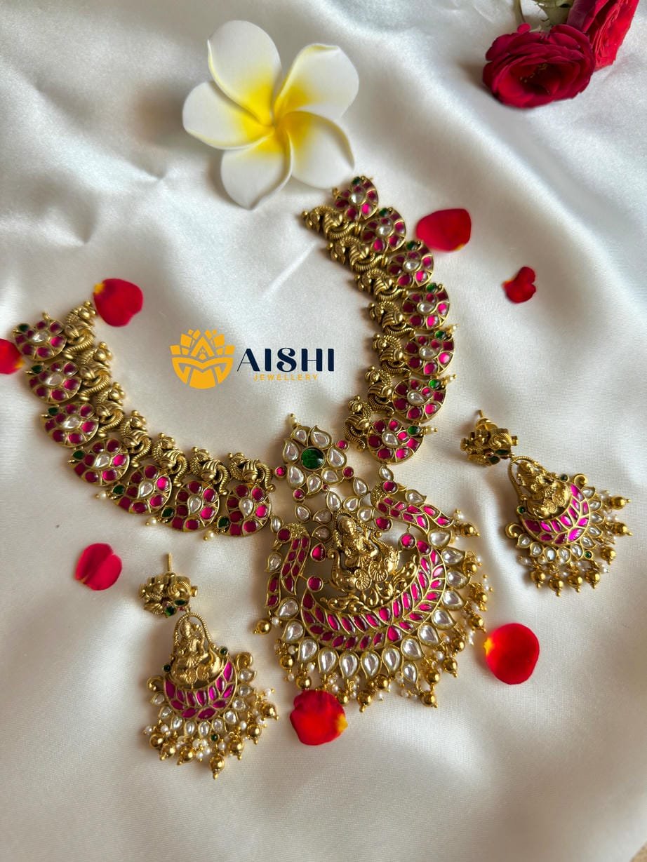 Peacock Nakshi Necklace(Jadau)-N841