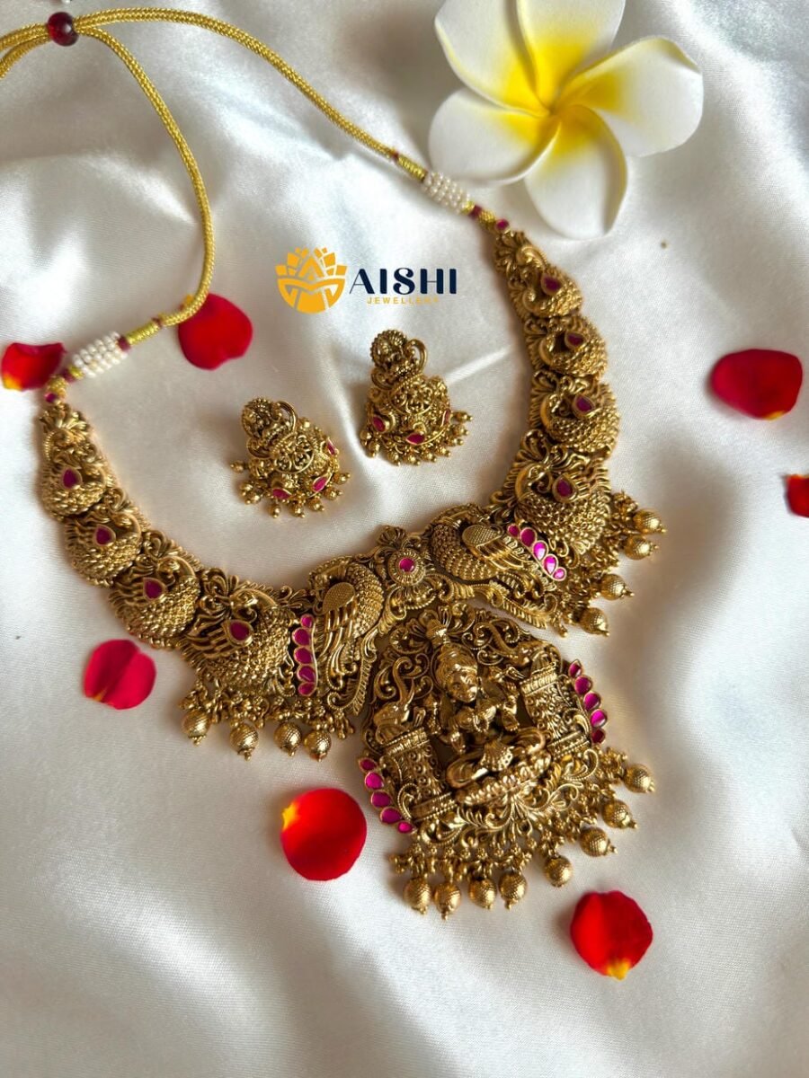 Temple Tale Grand Gold Beads Necklace(Jadau)-N843
