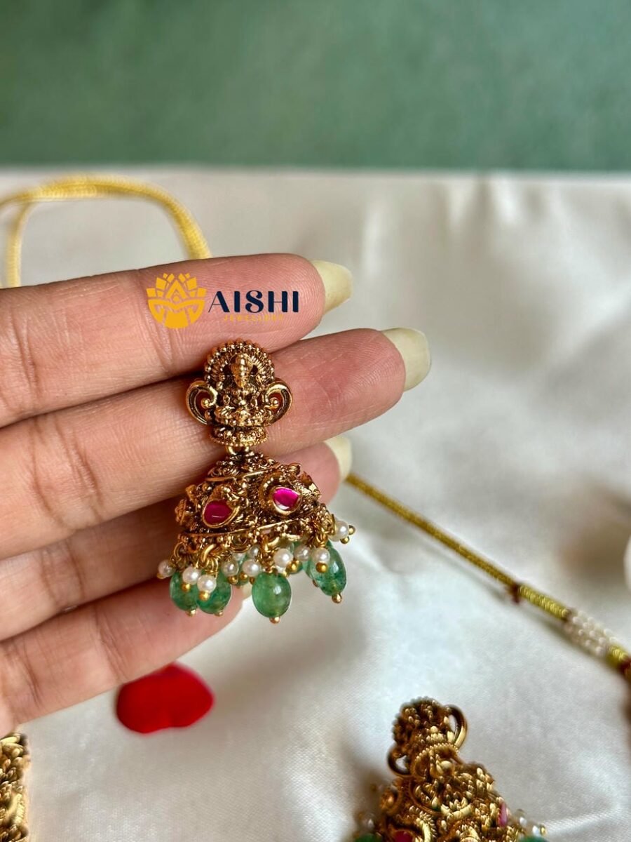 Temple Tale Grand Mint Beads Necklace(Jadau)-N844