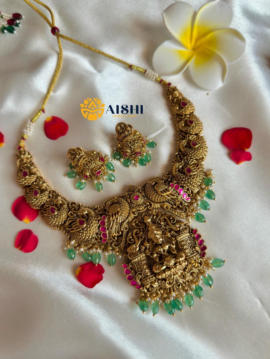 Temple Tale Grand Mint Beads Necklace(Jadau)-N844