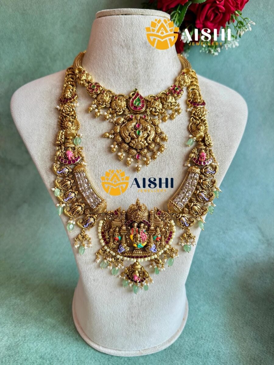 Kailasa Heritage Hand-Painted Jewellery Set-BS147