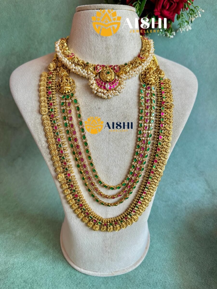 Classic Multi Coin Nakshi Jewellery Set-BS148