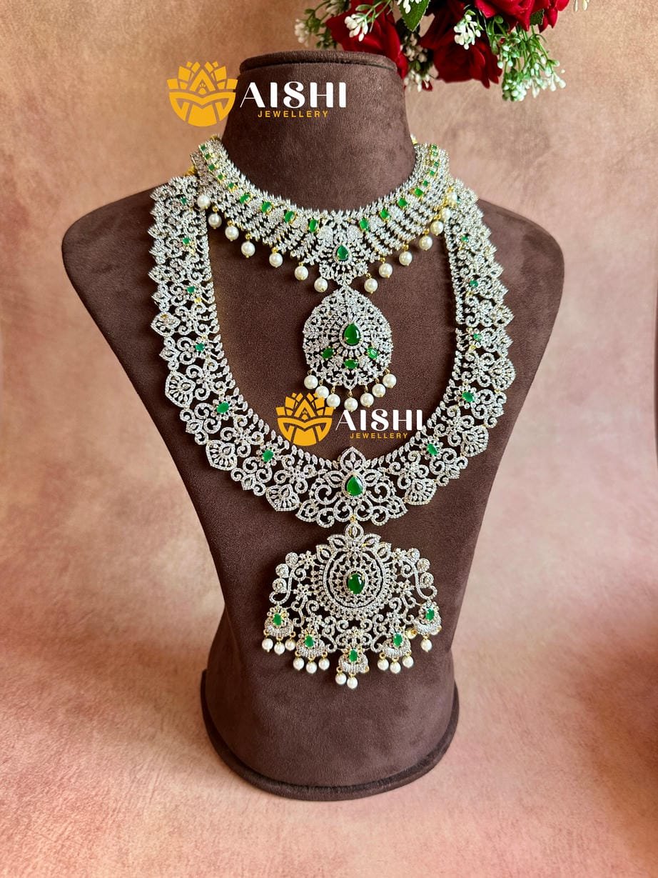 Pure Grace AD Emerald Jewellery Set-BS165