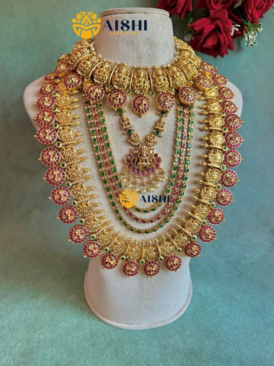 Traditional Nakshi Mayura Jewellery Set-BS166