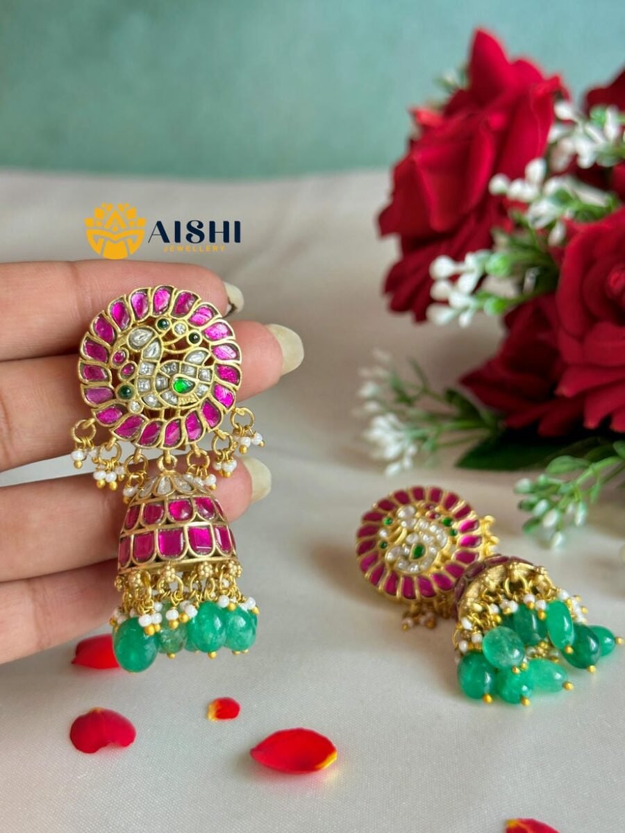 Kundan Pearl Jhumka – E483