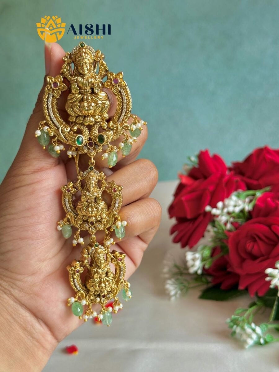 Emerald Lakshmi Bridal Hair Choti – HA136