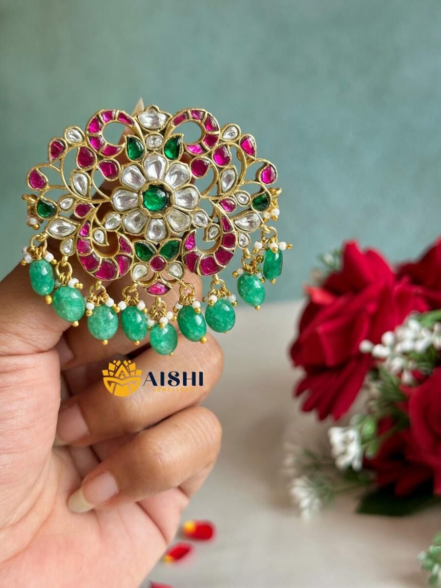 Floral Kemp Stone Hair Choti(Jadau) – HA146