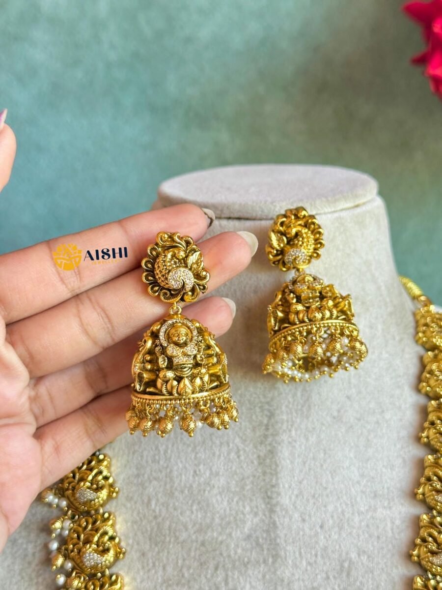 Gold likea polish Nakshi Antique Long Haram-LH112