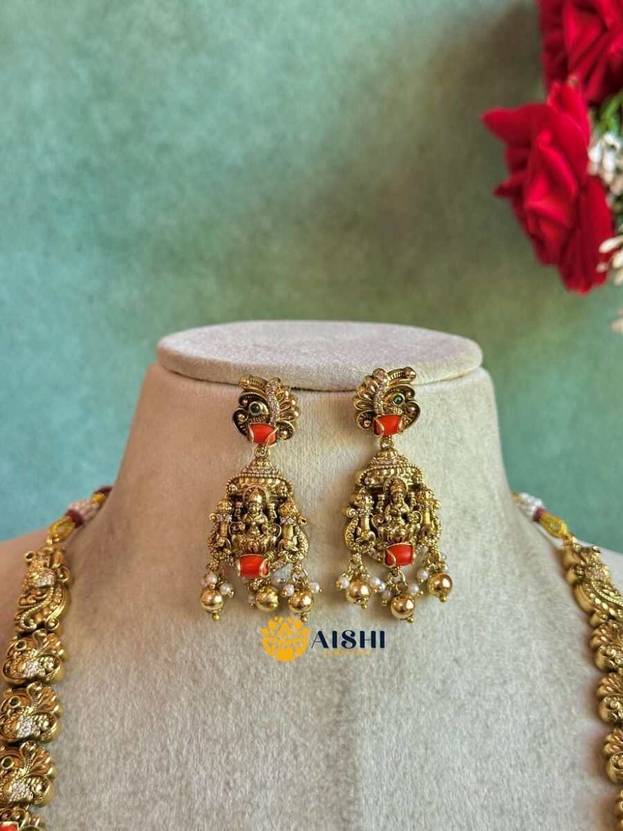 Traditional Coin Mala with Coral Beads Haram – LH307