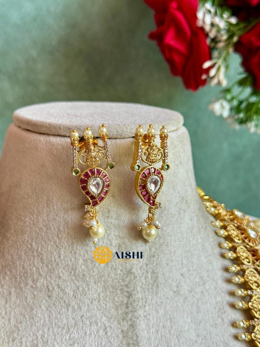 Ruby Pearl Bridal Haram Set -LH492