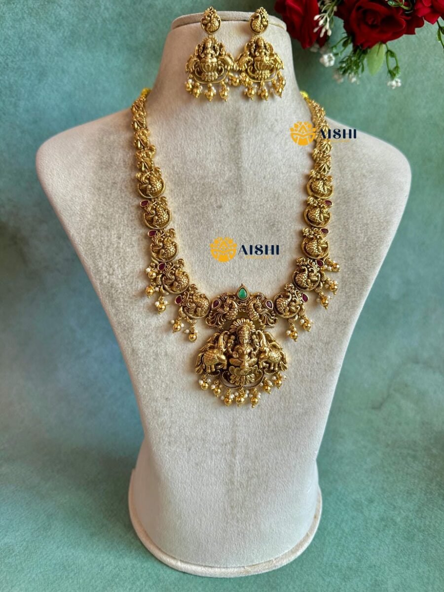 Antique Lakshmi Mango Haram Set – LH493