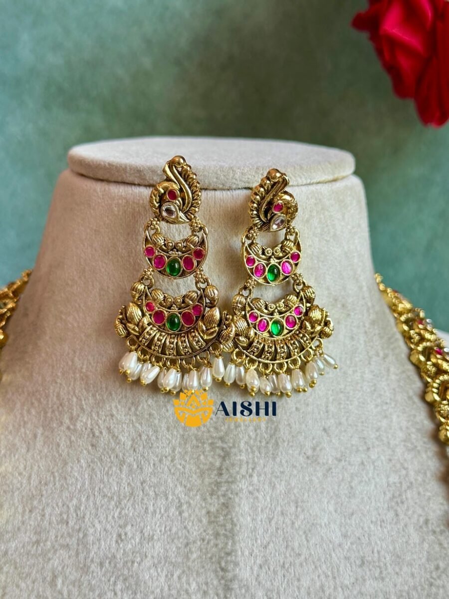 Grand Temple Bridal Necklace Set(Jadau) -LH494