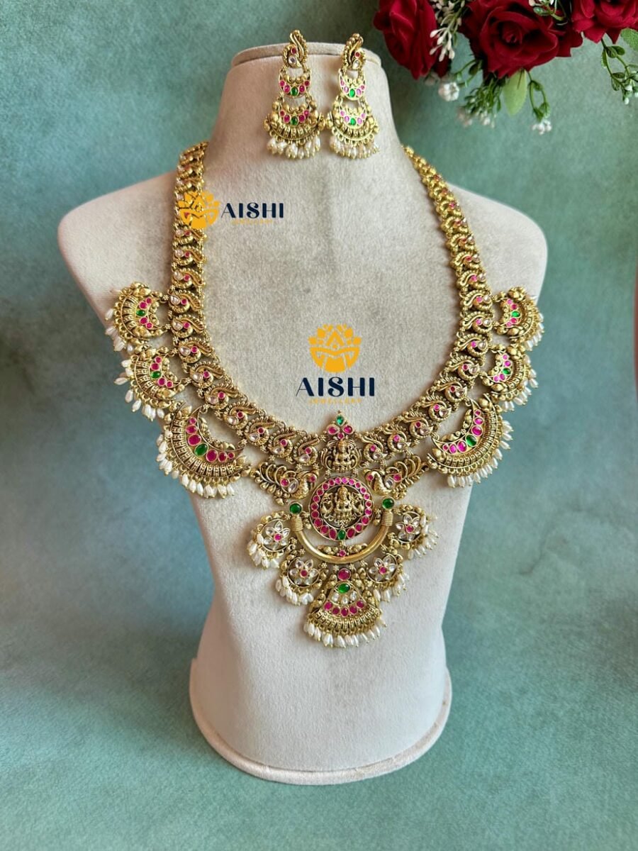 Grand Temple Bridal Necklace Set(Jadau) -LH494