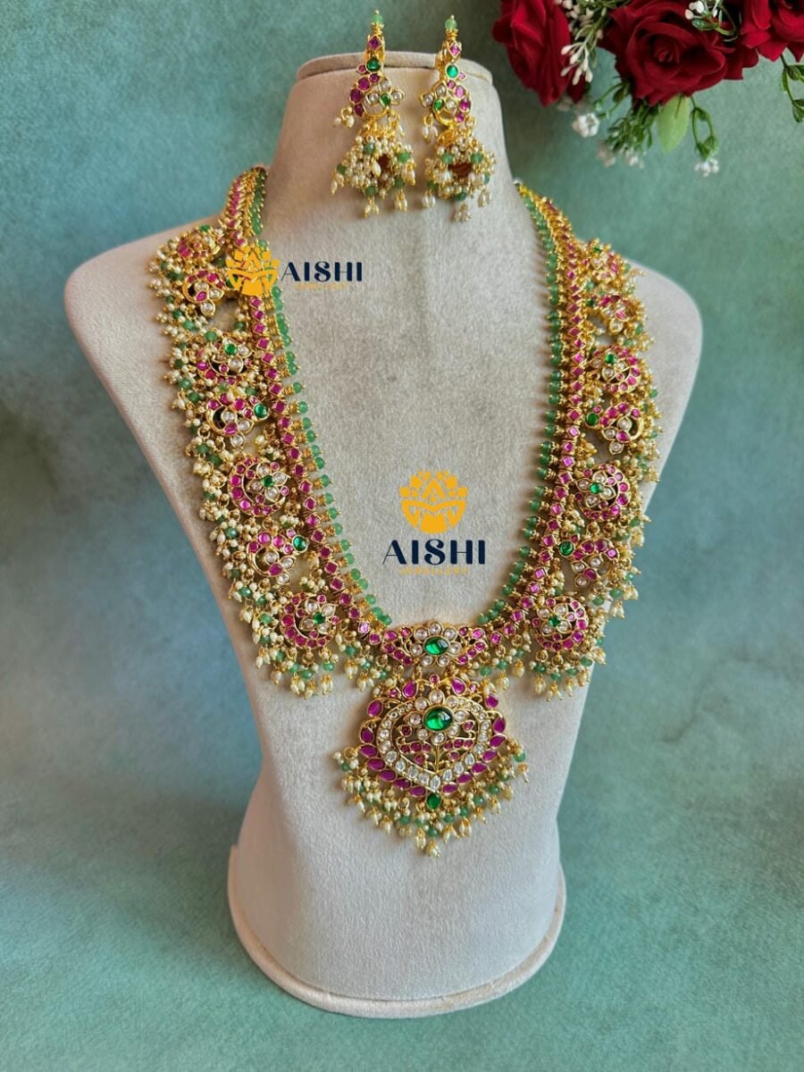Victorian Emerald Bridal Haram Set (Jadau) -LH497