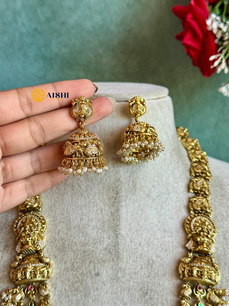 Temple Lakshmi Bridal Haram Set - LH499 - Image 2