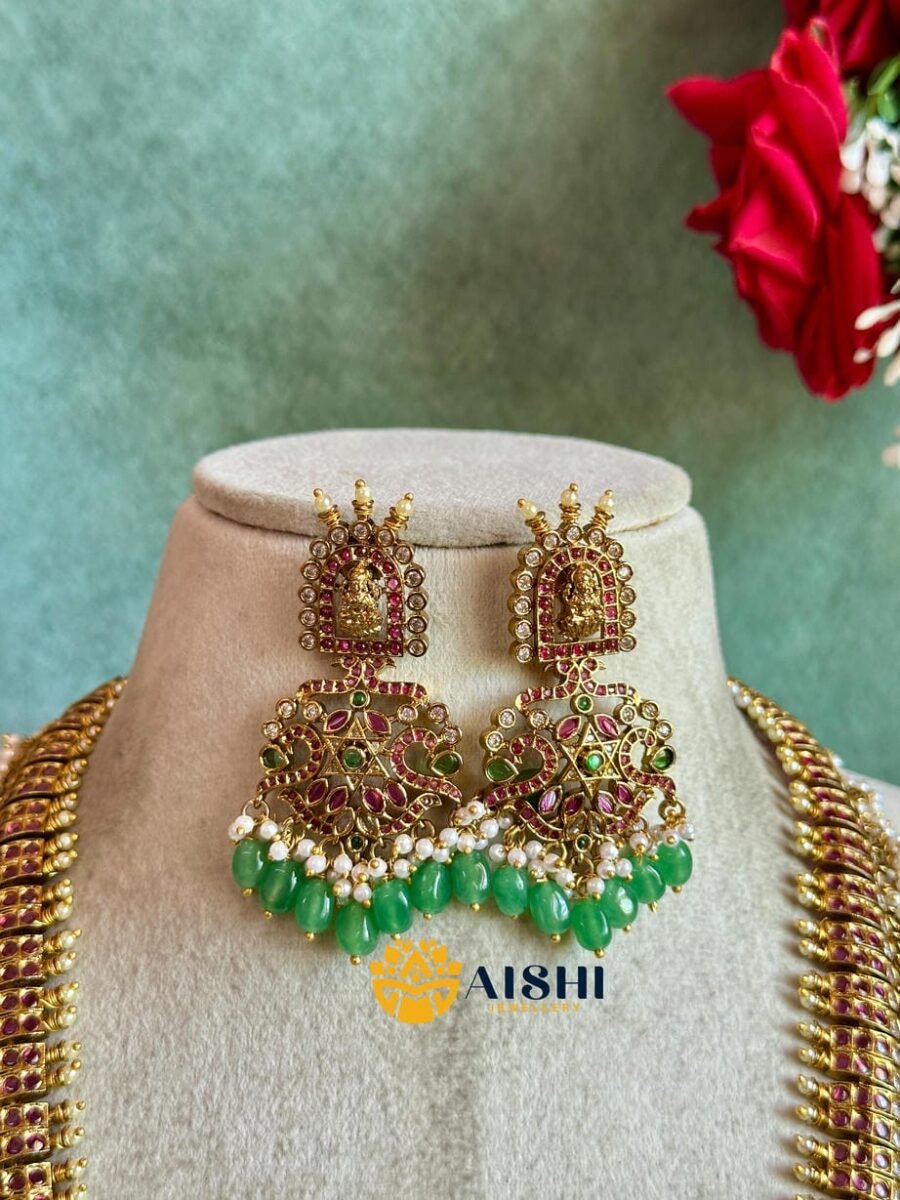 Ruby Green Temple Bridal Haram – LH514