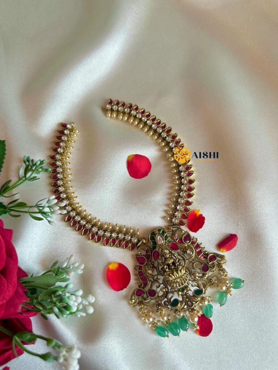 Antique Lakshmi Jadau Pendant Necklace  – N856