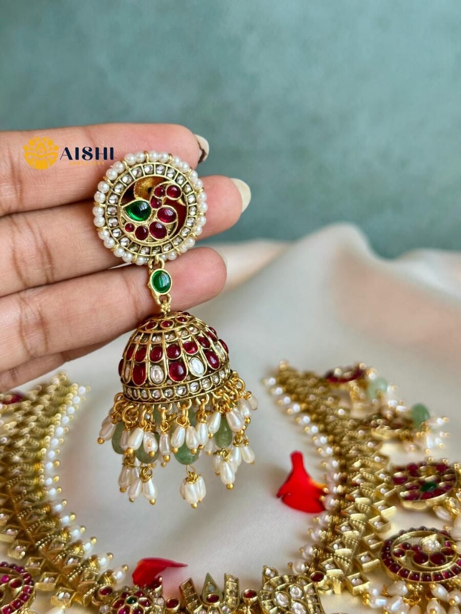 Kemp Bridal Necklace Set with Jhumka – N857