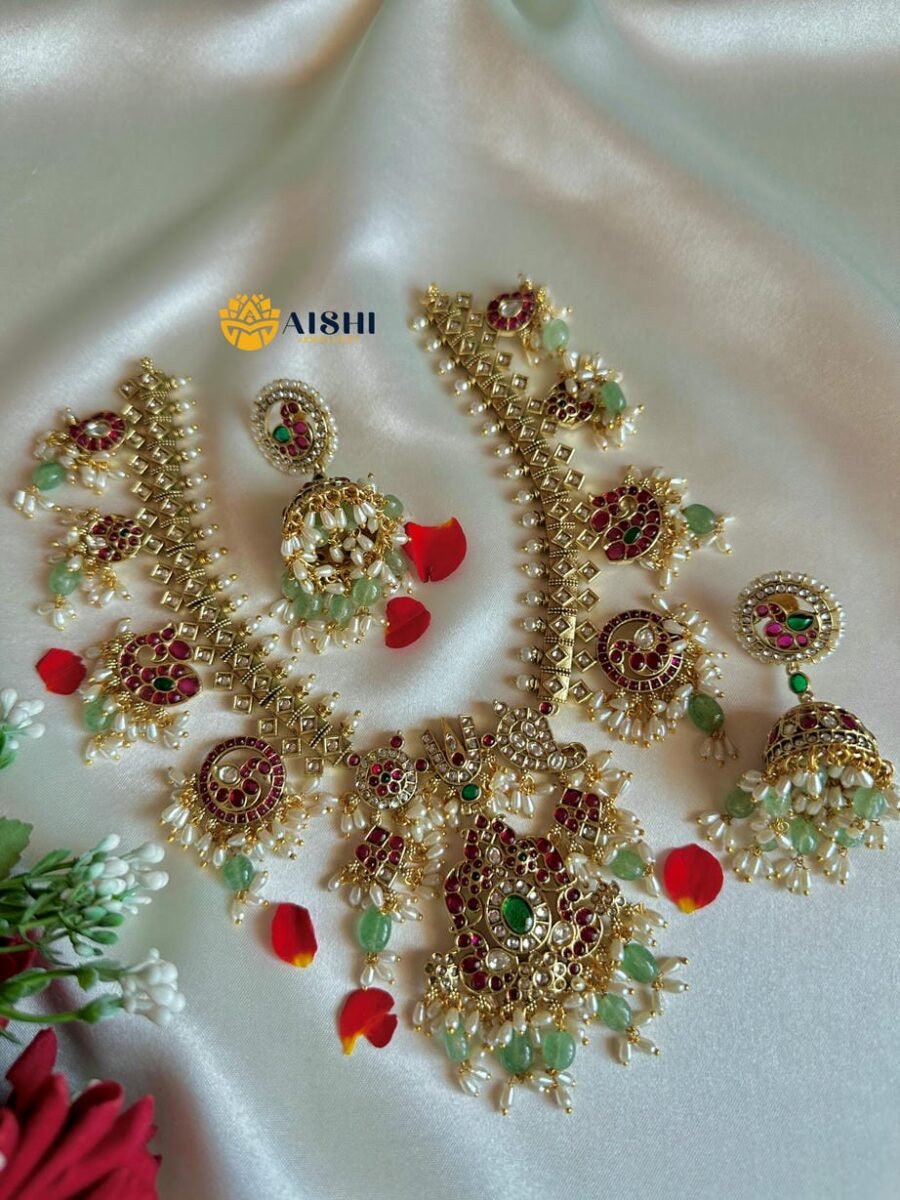 Kemp Bridal Necklace Set with Jhumka – N857