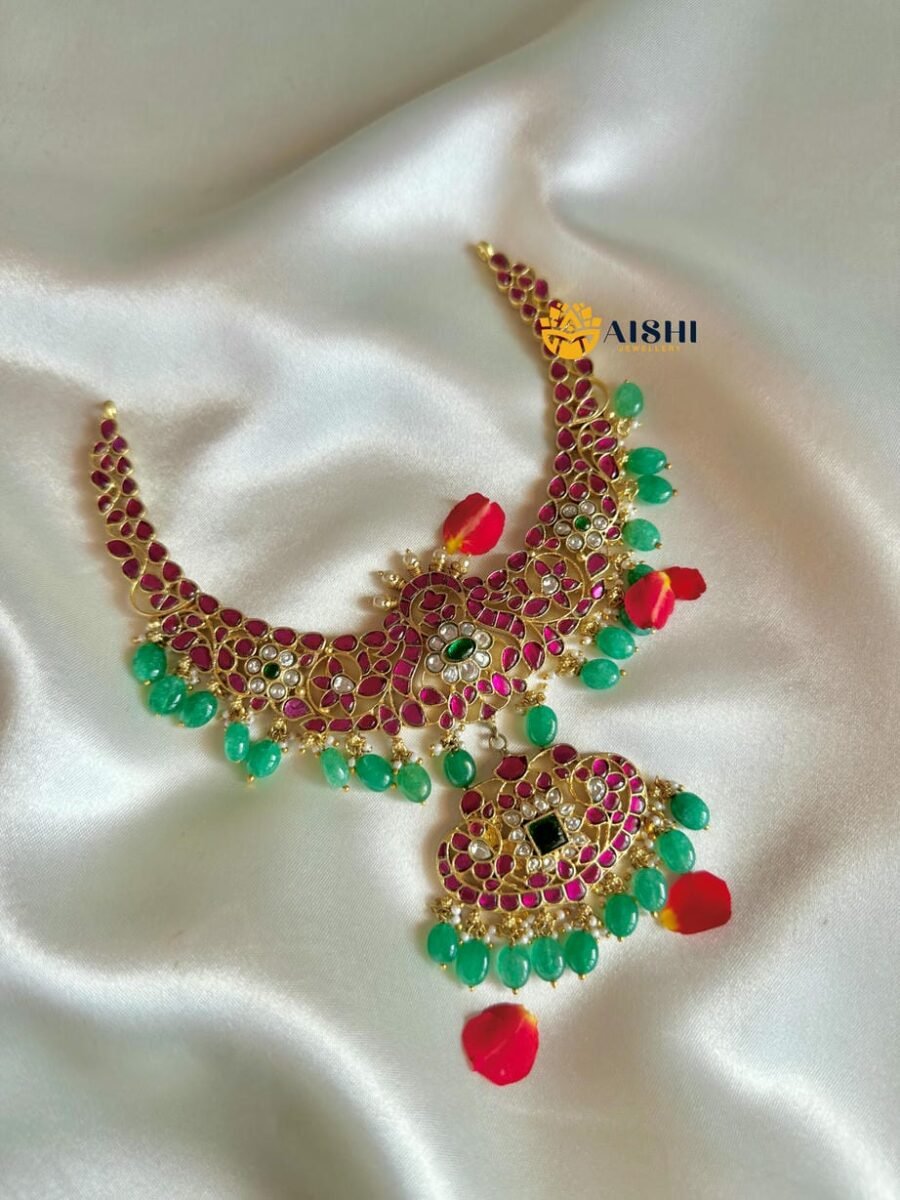 Ruby Green Jadau Necklace  – N858