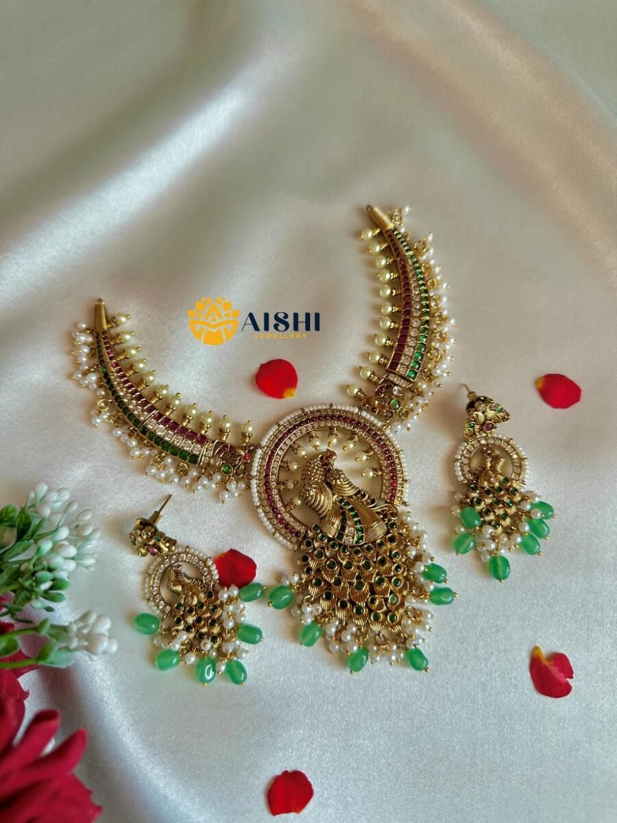 Peacock Kemp Bridal Necklace Set – N862