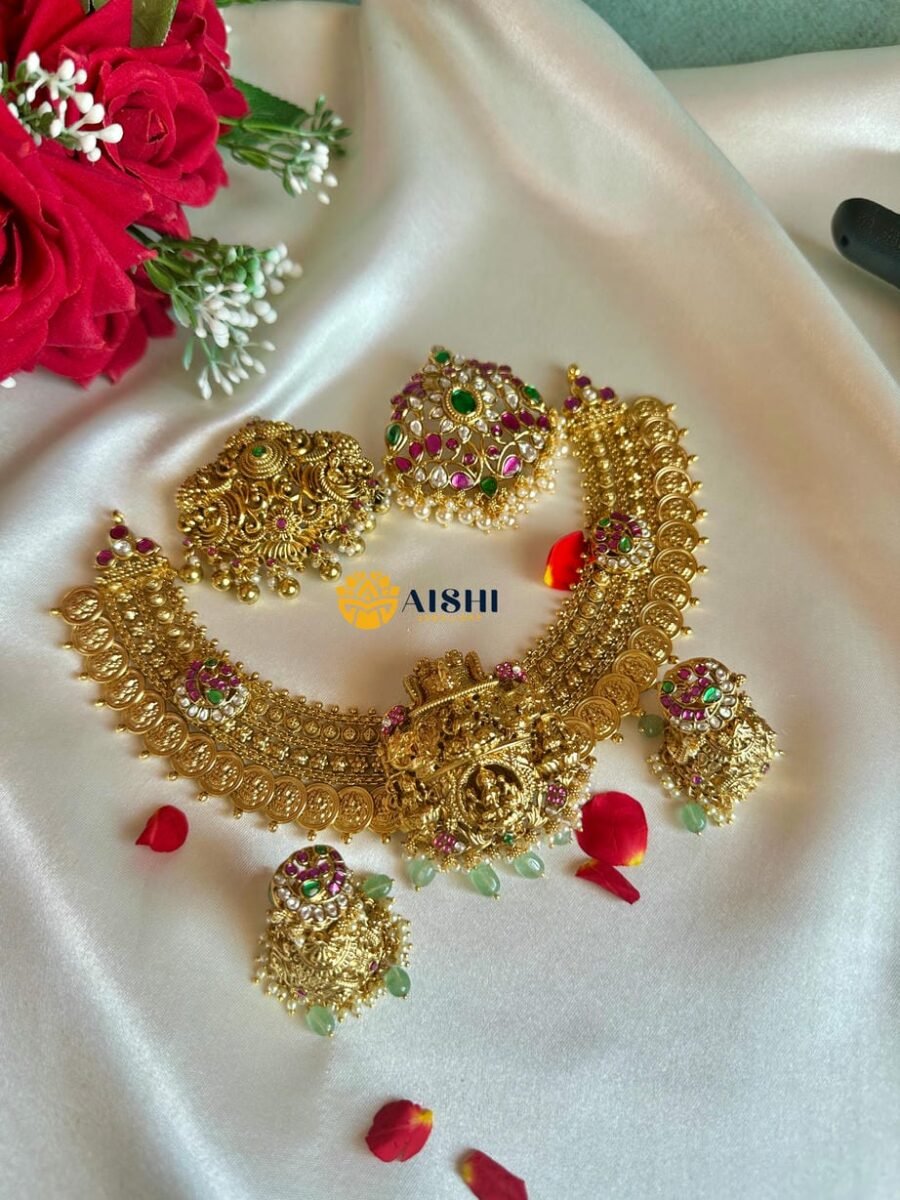 Grand Lakshmi Jadau Bridal Necklace Set (3 in 1) – N865