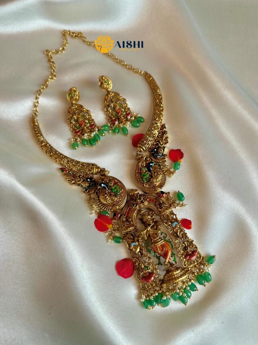 Antique Peacock Bridal Necklace Set – N866