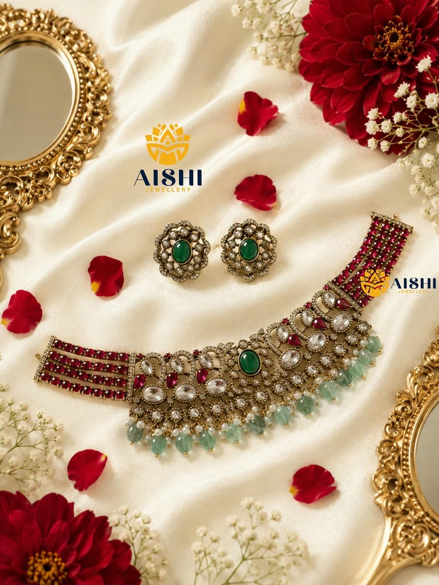 Ruby Sparkle Choker Set – AN404