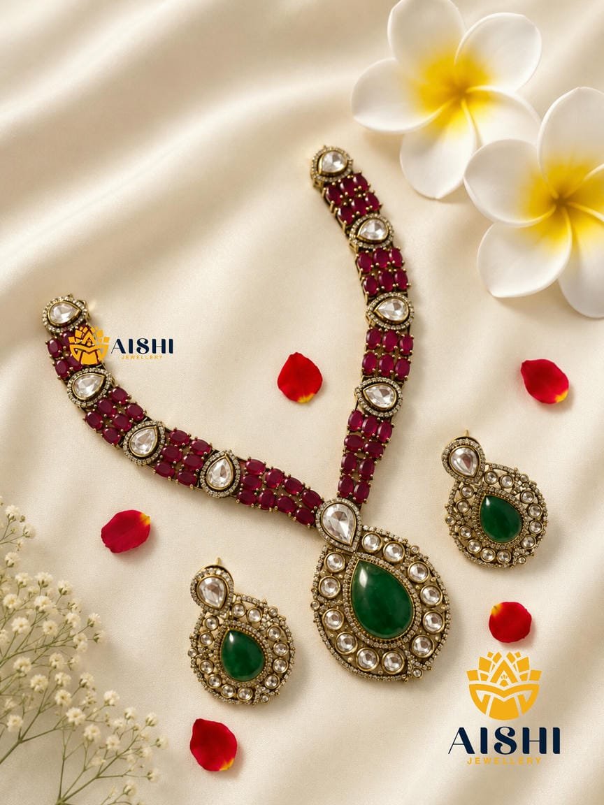 Emerald Pendant Set – AN411