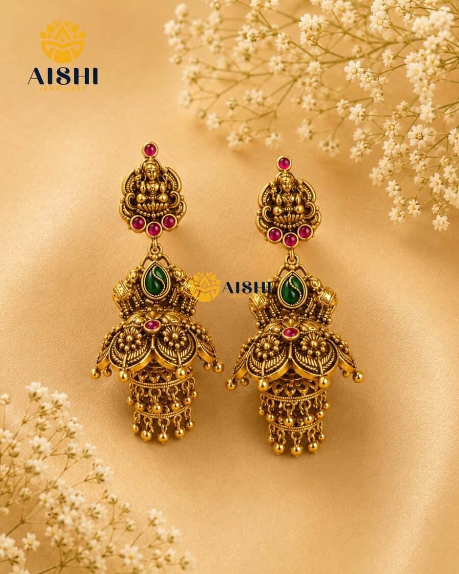 Ruby Pearl Chandbali Earrings – E489