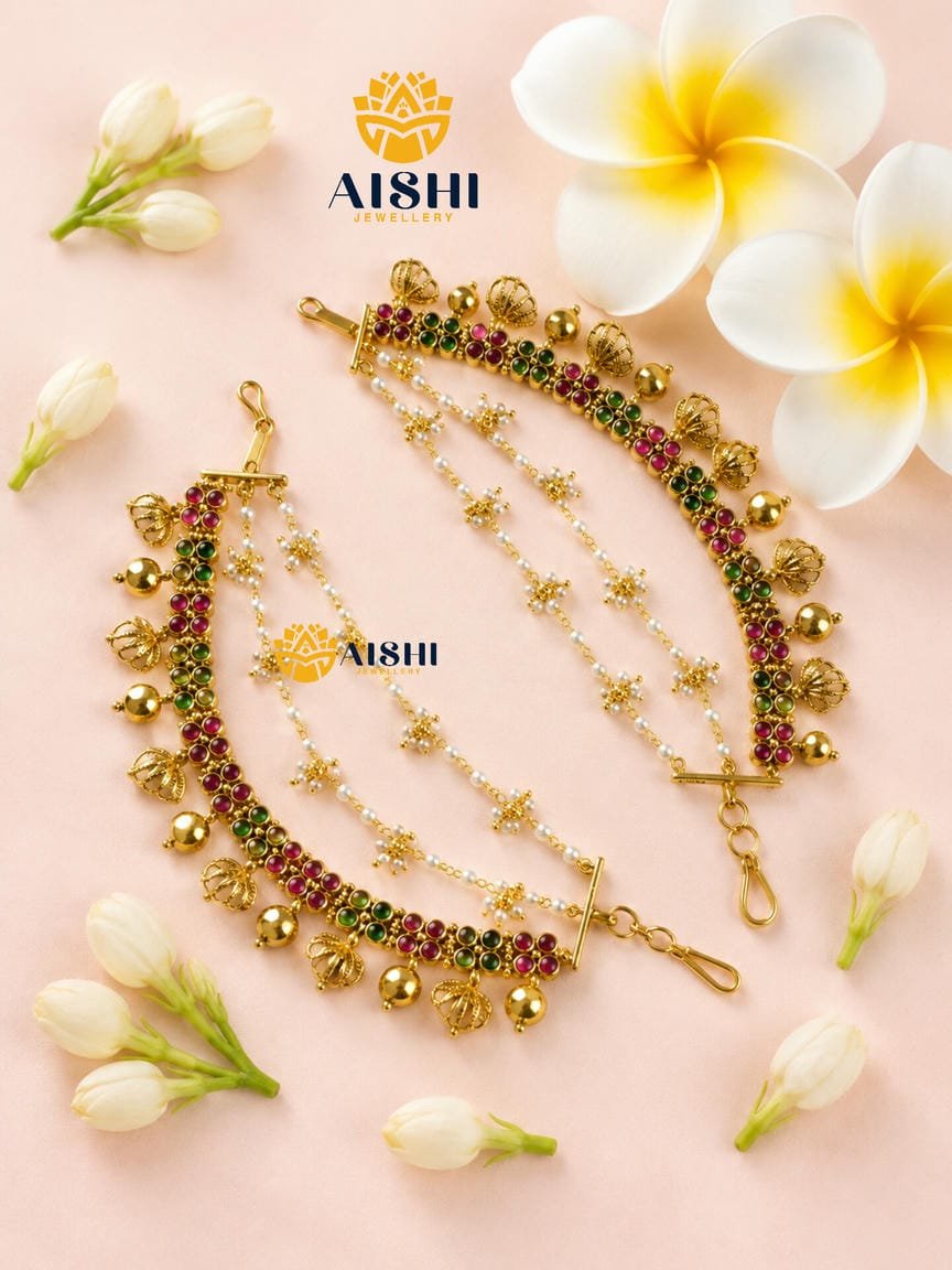 Pearl Floral Earchain - EC190