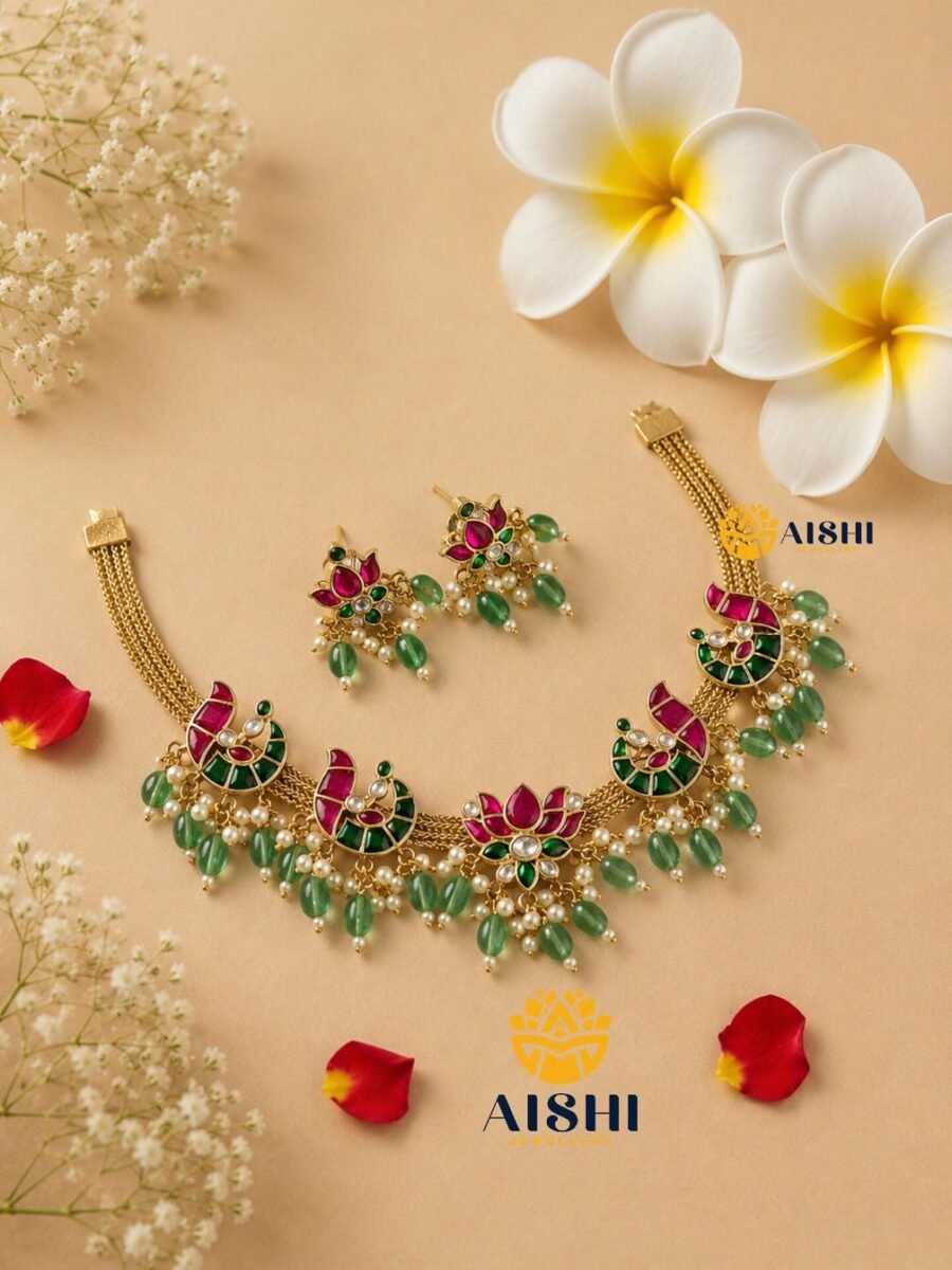 Lotus Green Choker Set – HN202