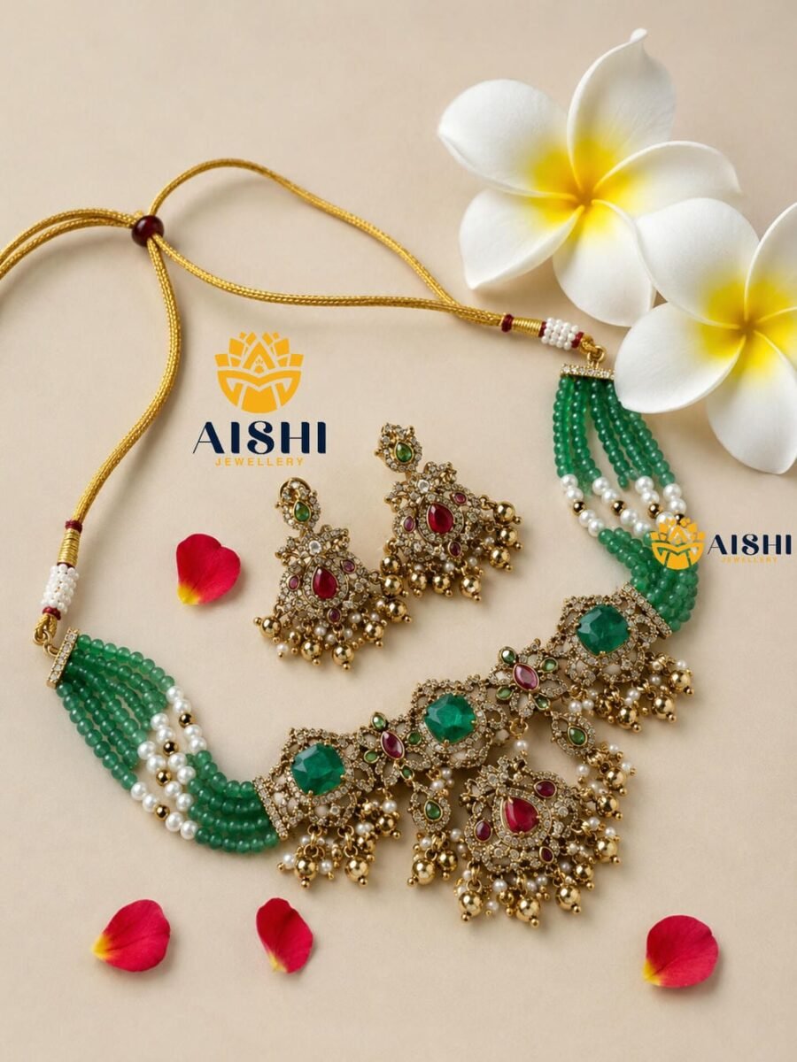 Emerald Bridal Choker Set – HN205