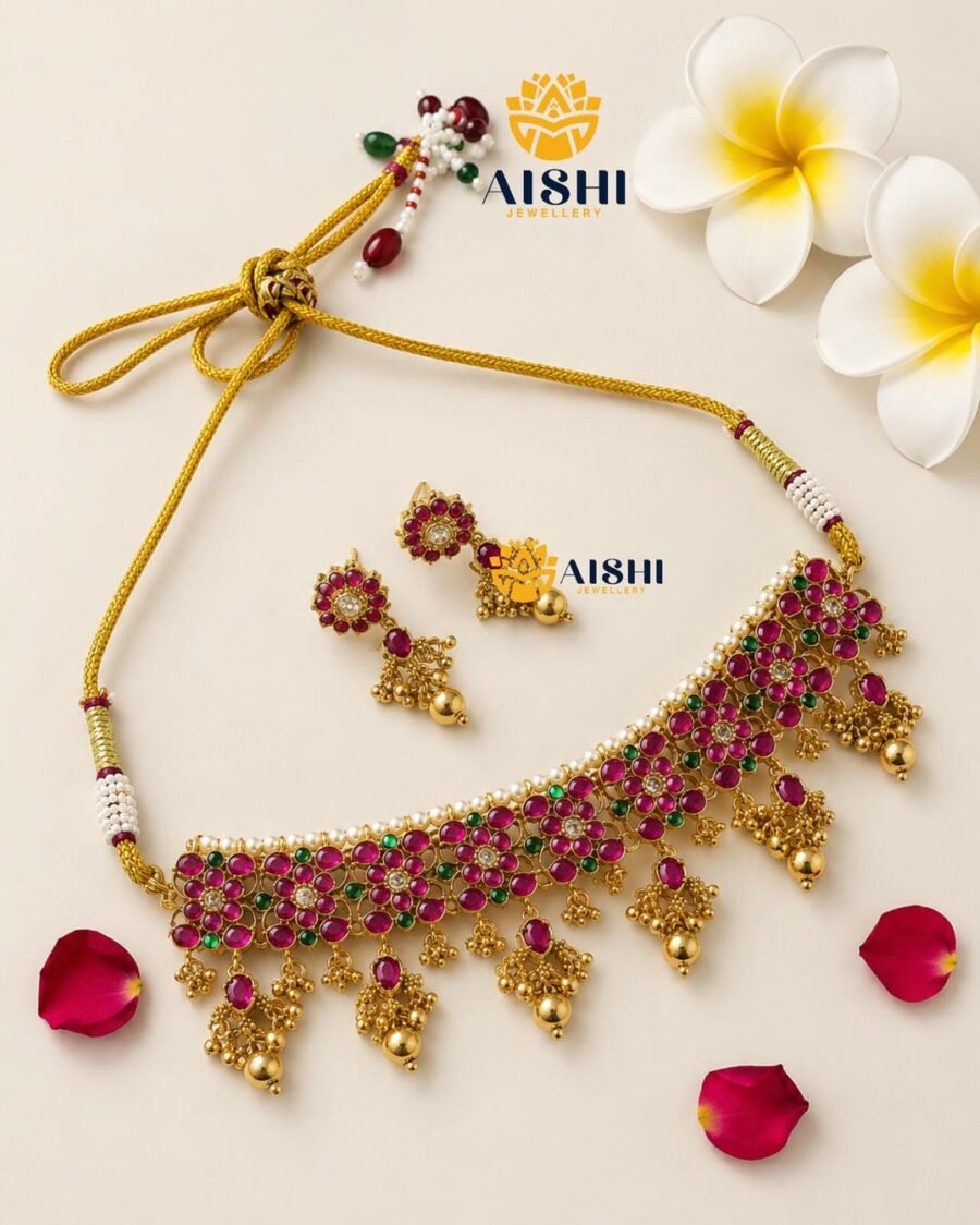 Ruby Floral Choker Set – HN206