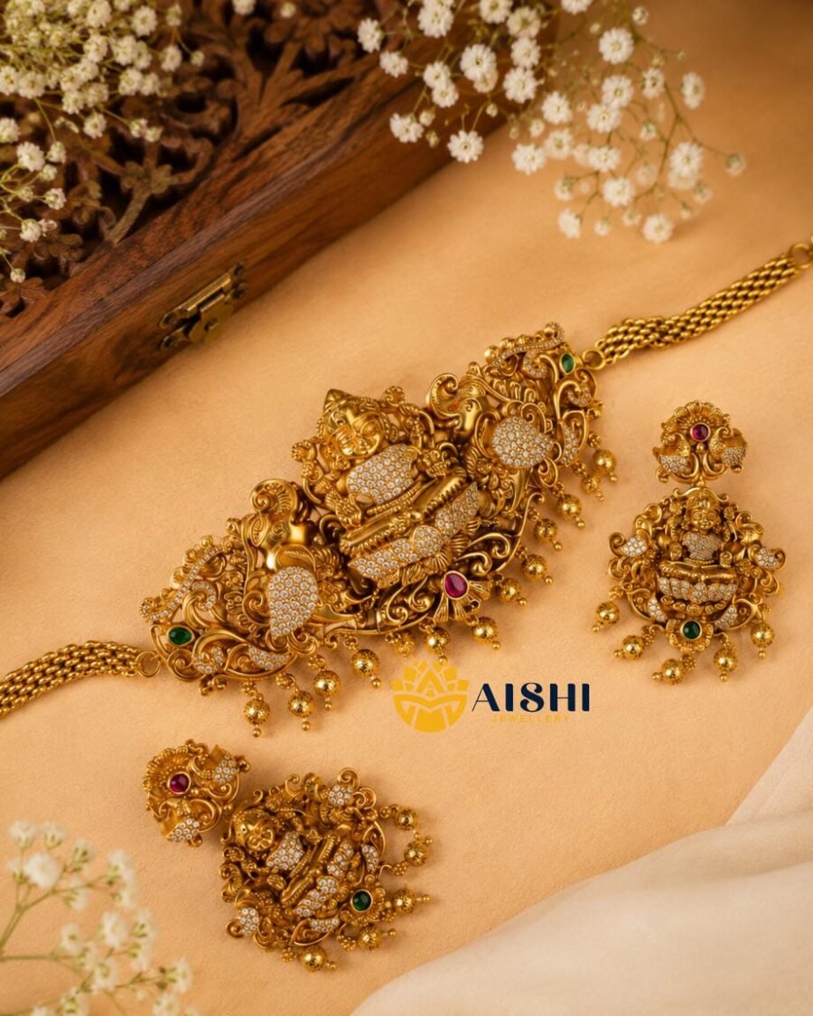 Gold likea polish Nakshi Choker Set -HN78
